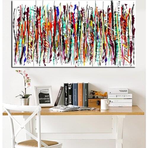 HD Print Artistic Colorful Graffiti Abstract Oil Painting on Canvas Modern Sofa Wall Art Picture for Living Room Cuadros Decor