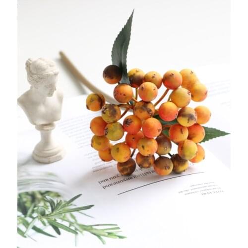 Berry Simulation Fruits Christmas Berries Artificial Flower Eco-friendly Home Office Decor 8 Colors Living Room Bunch Ornaments
