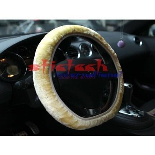 By DHL or Fedex 200pcs Charm Warm Long Wool Plush car Steering Wheel Cover woolen Car Handbrake Accessory cheapest