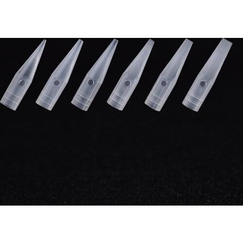 100Pcs 1RT Needle Caps Eyebrow Tattoo Needle Tips For Permanent Makeup Plastic Tattoo Caps Matched For 1R Needles