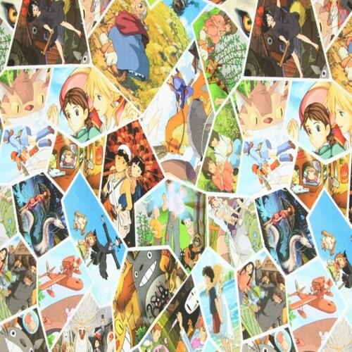 Cartoon Totoro Cats and Friends 100% Cotton Fabric for Boy Clothes Bedding Set Hometextile Cushion Cover Backpack DIY