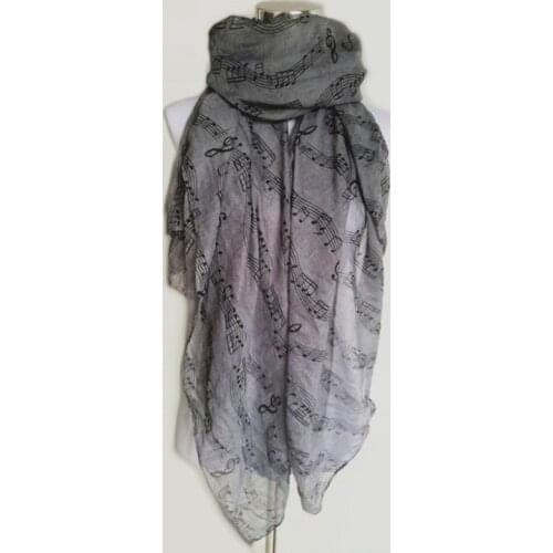New Fashion Women Music Note Print Long Scarf Elegant Scarves Neck Wrap Stole Neckerchief High Quality lady scarves