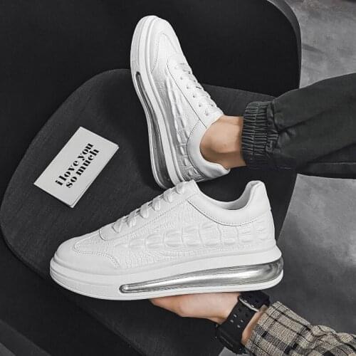 YSHUNIJ 2021 New Spring Autumn Casual Shoes Mens Crocodile Pattern Shallow Mouth Comfortable Wear Resistant Mens Shoes