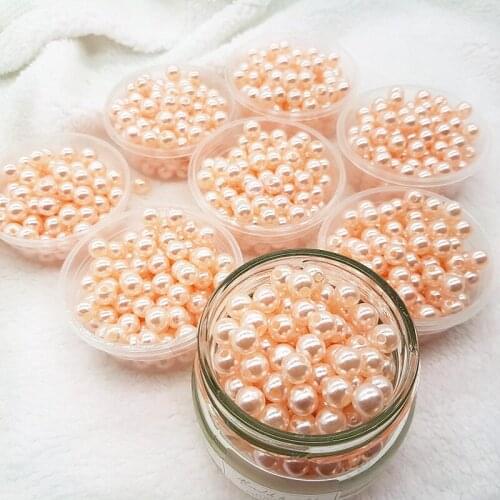 3-10mm Champagne Pearlescent Beads Clothes Sewing Materials Making Pearl Decorative Jewelry Beads Diy Crafts Supplies