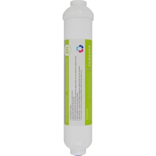 RO Water Purifier Deionization Replacement 2" OD x 10-INCH Post Inline DI Mixed Bed Resin Filter Cartridge