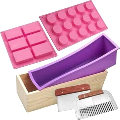 Silicone Soap Mold Bar 6/15 Cavities Soap Mold Cutter DIY Handmade