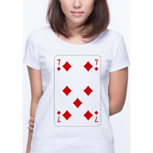Tops playing cards t-shirt poker gothic vintage cards 7 tshirt women t shirt grunge aesthetic clothes streetwear dropshipping