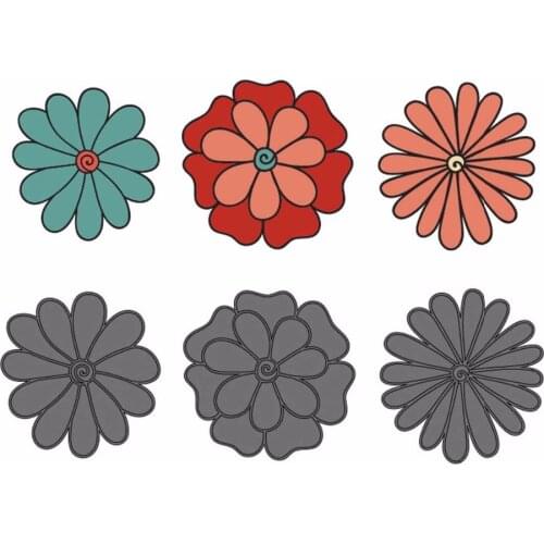 3pcs flower metal Steel Embossing Craft DIY Stencil For Metal Cutting Dies Machine paper cards Scrapbooking festival cards