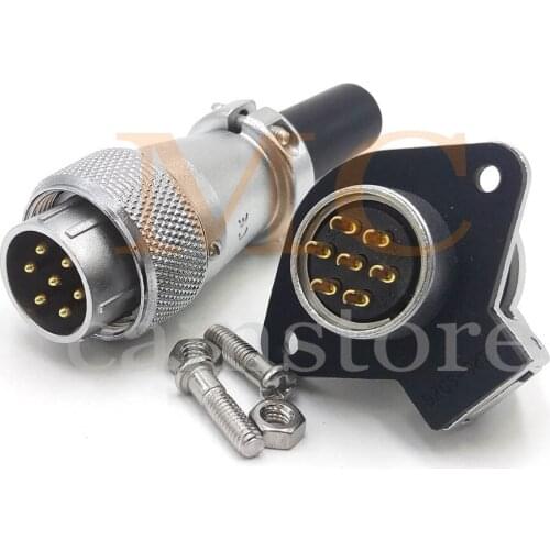 WS20 7Pin Waterproof Power Connector Plug Socket ,Electrical Wire Connector Male and Female (7Pin, Plug Male &Socket Female)