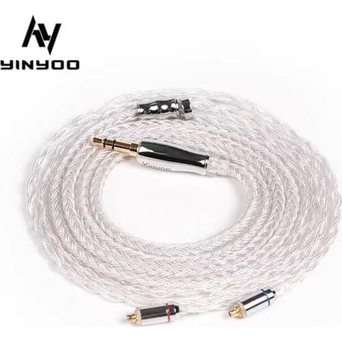 Yinyoo 16 Core High Purity Silver Plated Cable 2.5/3.5/4.4MM with MMCX/2PIN/QDC/TFZ for KZ ZSNPRO ZSN C12 BLON BL-03 BL-05 BL05