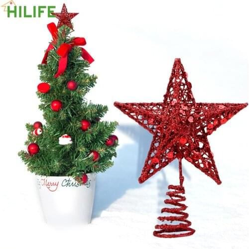 Stars for Home Random Color 2019 New Iron cotton sequins Top Decorative Item Christmas Decoration Supplies Christmas Star Tree