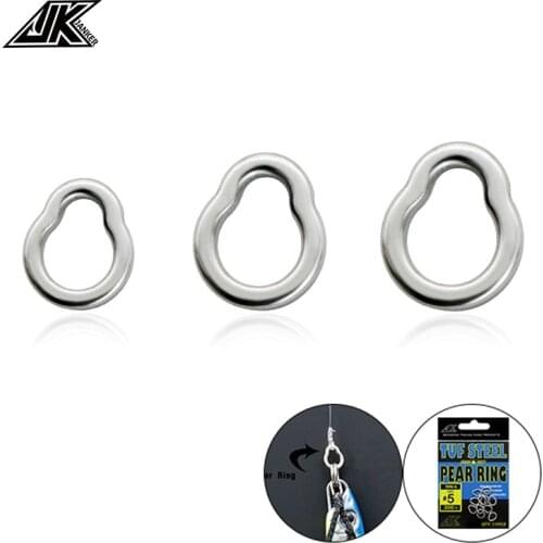 3packs 110-400LB Pear Ring Fishing Heavy Tear Drop Link Loop 3456# Seamless Solid Ring For DIY Assist Hook Connector Lure Jig