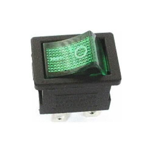 10PCS Ship Type Switch 15*21mm 4PIN ON/OFF Rocker Switch 6A/250V 10A/125V 15X21 With Green Light