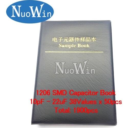 1206 SMD SMT Chip Capacitor Sample book Assorted Kit 38valuesx50pcs=1900pcs (10pF to 22uF)