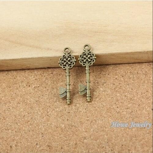 130 pcs Vintage Charms Chinese knot love heart key Pendant Antique bronze Fit Bracelets Necklace DIY Metal Jewelry Making10051