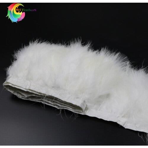 2yards/lot White fluffy Marabou feather Trim Height 6-8inches feathers Ribbon for Clothing Sewing Wedding Dress Decoration