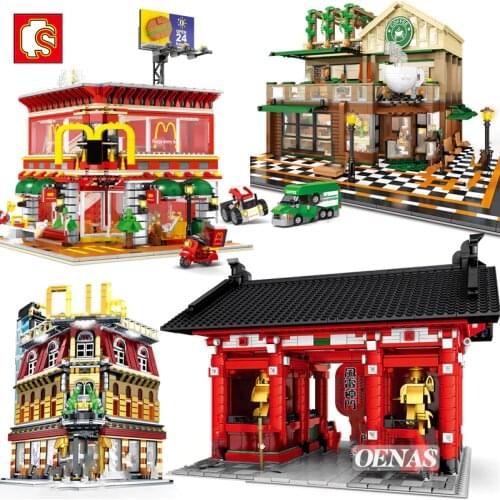 2017PCS SEMBO MOC Expert City Architecture Japanese Mini Street View Sensoji Temple House Model Building Blocks Boys Toys Gift