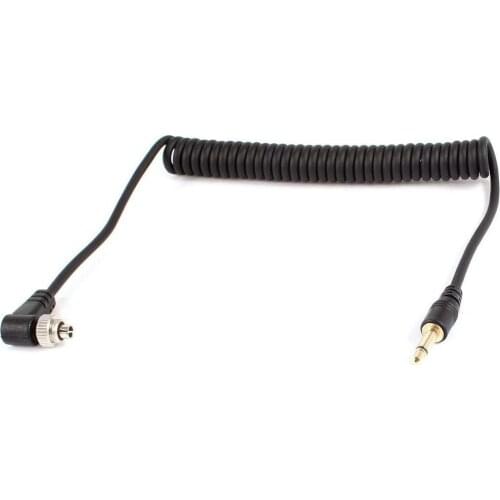 3.5mm Plug to Male Flash PC Sync Spring Cord Cable Screw Lock for Yongnuo RF-603 Flashing