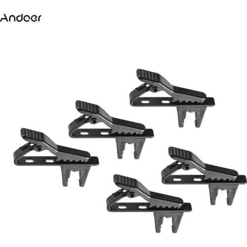 Andoer EY-J06A 5pcs Mic Microphone Tie Clip 5mm Wired Lapel Mic Microphone Tie Clip High Quality