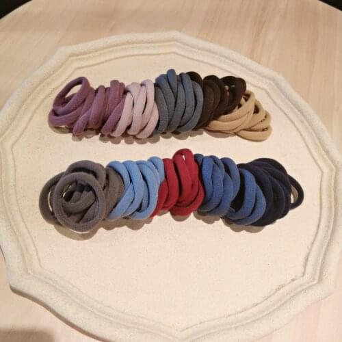 50pcs Girls Solid Color Big Rubber Band Ponytail Holder Gum Headwear Elastic Hair Bands Korean Girl Hair Accessories Ornaments