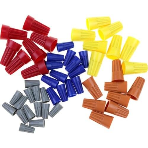 50PCS connector Electrical Nut Connector Switch hat Spring 5 colors optional Red Yellow Blue Orange gray