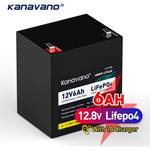 12v 6Ah Rechargeable Lifepo4 Battery Pack Build in BMS Replace for Toy Car Emergency Led Audio Motorcycle Scale With 1A Charger