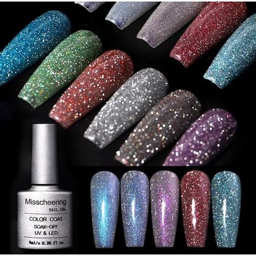 8ml Diamond Dazzling Gel Nail Varnish Hybrid Semi Permanent Base For Top Nail Polish Painting Glitter Gel Manicure Nail Art