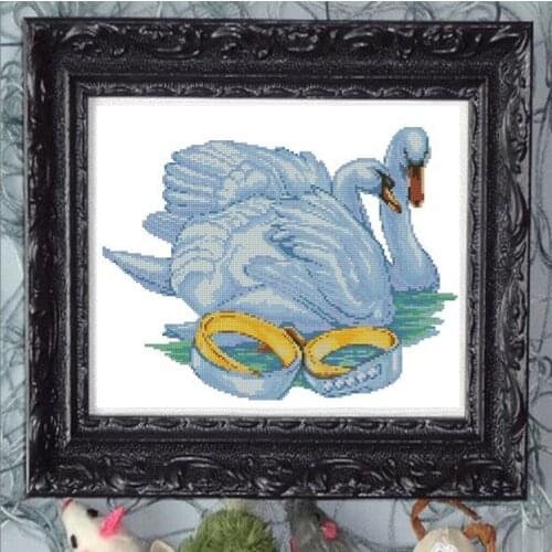 FREE delivery Top Quality lovely beautiful counted cross stitch kit anniversary wedding ring swan love