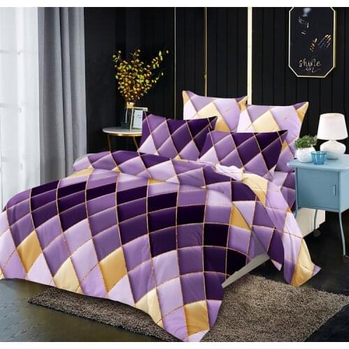 Wind Gilded Lines Quilt Cover Diamond Line Duvet Cover Set Bedding Set Luxury Bed Three Pieces Sets Bedding Without Sheet