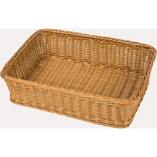 Woven Storage Basket Handmade Rattan Toys Storage Boxes Kitchen Wicker Bread Box Square Fruit Plate Trays Organizer Home Decor