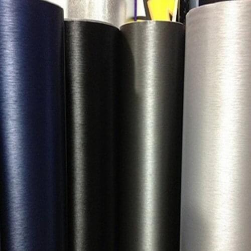 Brushed Metallic Vinyl Car Wraps Film Foil Car Wrapping Film Bubble Free Bike Console Computer Laptop Skin Phone Cover