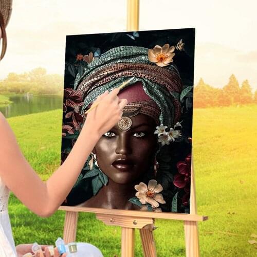 African Woman Coloring By Numbers Painting Package Oil Paints 50*70 Picture By Numbers Photo Loft Picture For Kids Art