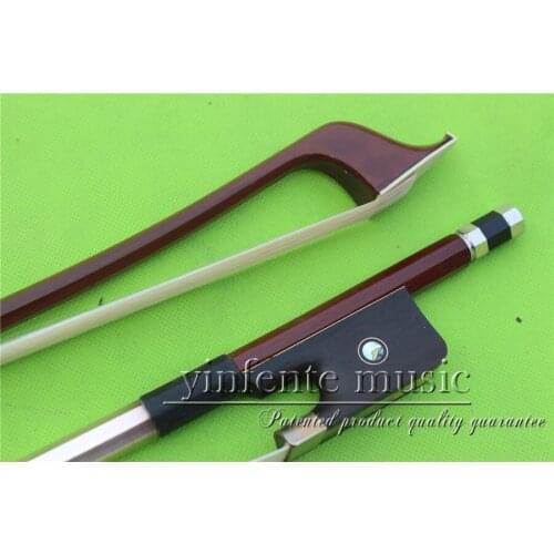 BA-114# ONE new High Quality 3/4 bass bow Brazilwood ebony f rog bass Bow