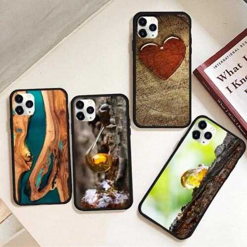 Resin WOOD Marble Colorful Phone Case Rubber For iphone 12 11 Pro Max Mini XS Max 8 7 6 6S Plus X 5S SE 2020 XR cover