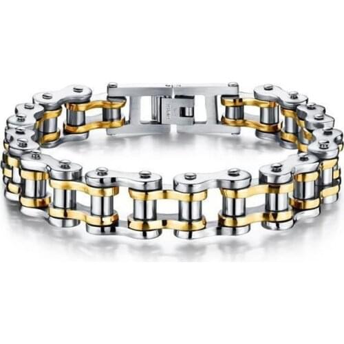 Cool Stainless Steel Mens Biker Chain Bracelet For Men Motorcycle Link Chain Cool Bangles Stainless Steel Jewelry