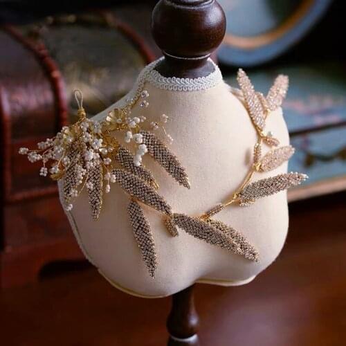 Luxury Handmade Soft Flower Bridal Hairbands Brides Headbands Rhinestone Wedding Hair Accessories Prom Headdress Bridal Tiara