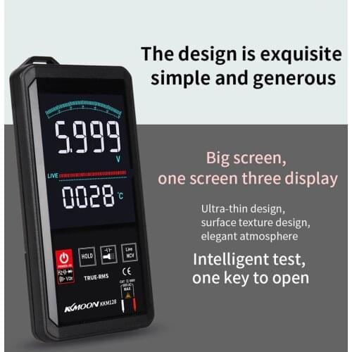 KKmoon KKM128 4.7 Inch Touching Color Screen Ultra-thin Multimeter Voltage Frequency Capacitance Resistance Meter 6000 Counts