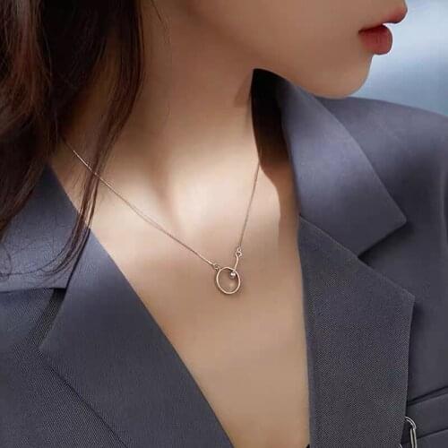Light Luxury 925 Sterling Silver Circlr Necklace for Women Clavicle Chain Necklace Jewelry