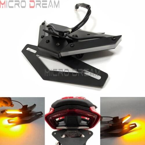 Motorcycle LED Turn Signals Light Tail Tidy Fender Eliminator for Ducati Panigale V4 R S 2018-2019 License Plate Frame Holder