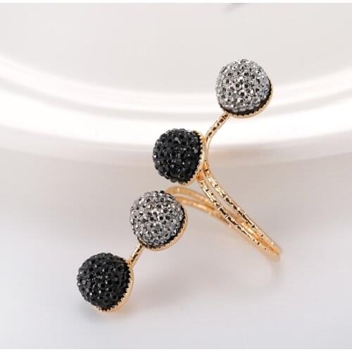 Vintage Black Rhinestone Opening ring Knuckle Finger Midi Rings Set for Women Punk Statement elegant rings Female Wedding