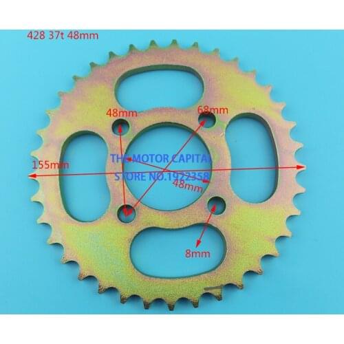 428 37T Tooth 48mm Rear Chain Sprocket for Go Kart Motorcycle Pit Dirt Bike ATV Quad