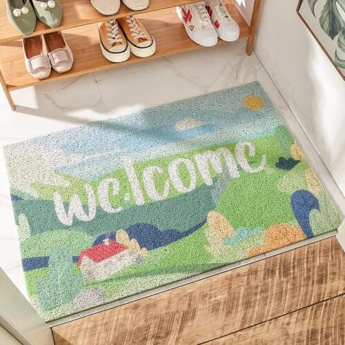 Environmental Protection PVC Door Mat Carpet Non-slip Silk Loop Home Mats Carpet Kitchen Mat Bath Mat Hallway Entrance Door Mats