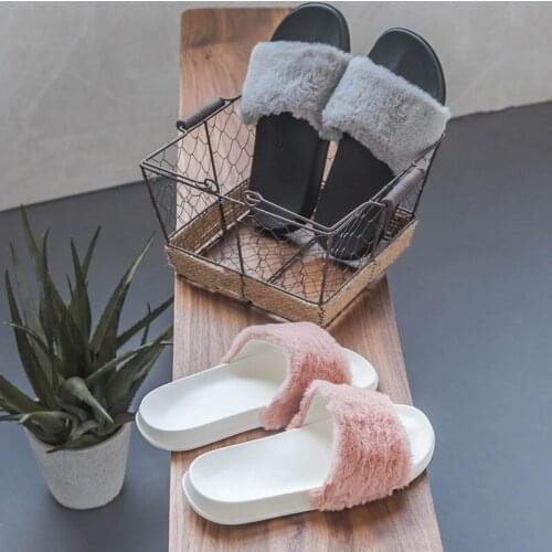 Fashionable Plush Fashion Slippers for Women Women Shoes Slipper Women Slippers House Furry Slides Flat Slippers for Women