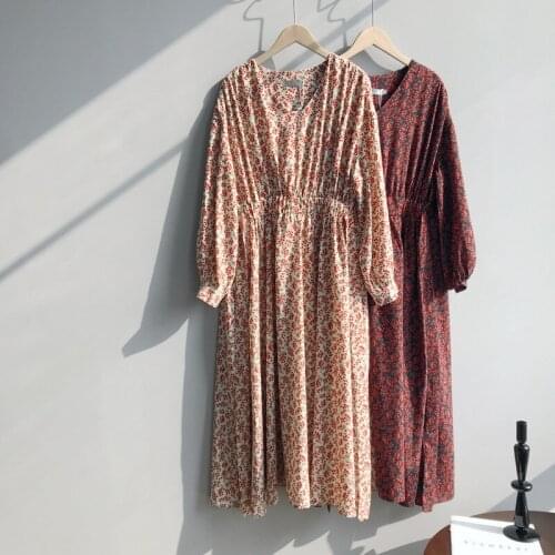 2020 Summer V-Neck Sleeve Floral Vintage High Waist Boho Long Elegant Women Maxi Dress Vestidos