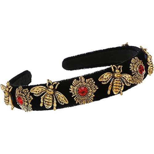 ZHINI Bohemia Vintage Gold Color Headband for Women Bee Decoration Handmade Hair Accessories Statement Jewelry 2020 Wedding Gift