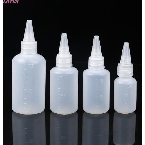 10PCS 30/50/60/100ML Empty PE Plastic Glue Bottles With Screw-On Lids Squeeze Liquid Ink Oil Dropper Bottles Hotsale
