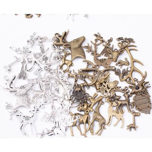 100g/Lot Mixed Animal Pendants Silver Color Random Alloy Deer Charms For DIY Bracelet Necklace Jewelry Making