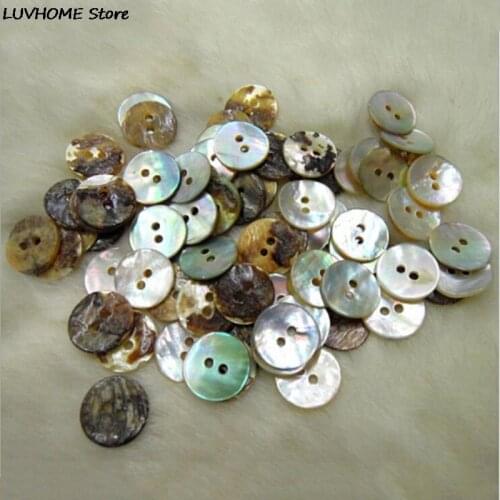 100PCS New 10mm Natural Shell Sewing Buttons Color Mother Of Pearl Round Shell 2 Hole Button Wholesale