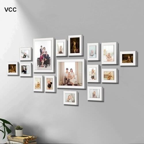 16Pcs/Set Natural Wooden Picture Frames For Wall Hanging, Photo Frame Wall Art Wood Frame For Home Decoration Photo Decor