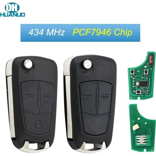 2/3 Button Remote Key Fob 434Mhz ID46 Chip for Vauxhall Opel Astra 2004-2009 PCF7946 HU100 blade